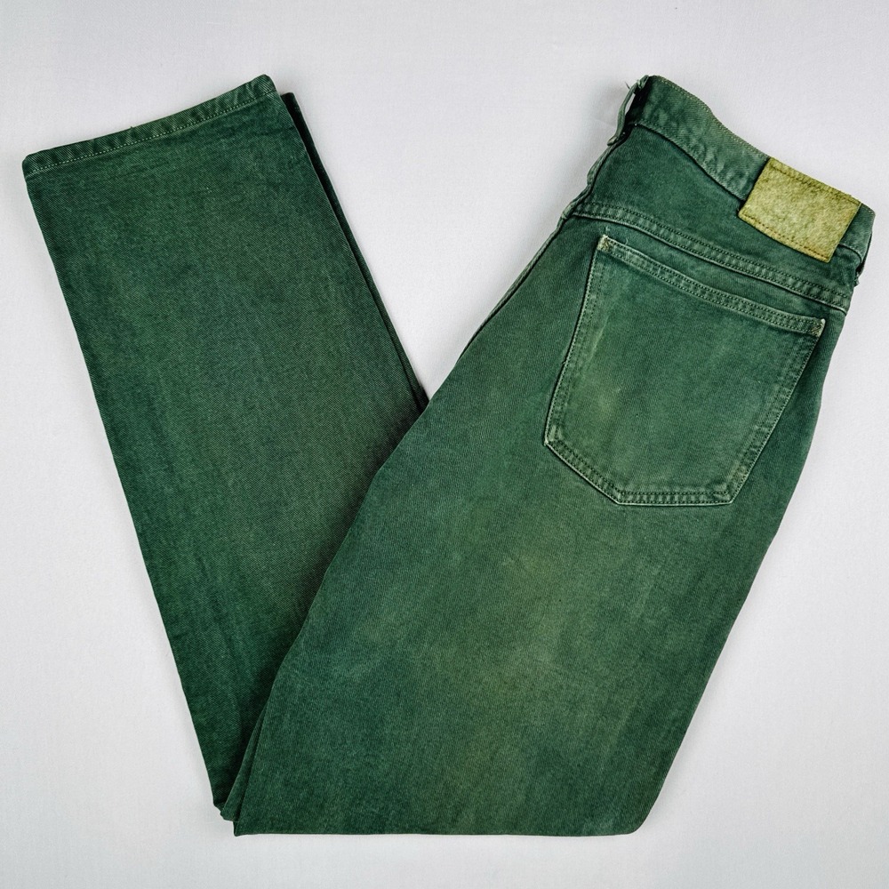 Vintage 90s Marithe Francois Girbaud Green Jeans USA Made Straight Leg 32x32